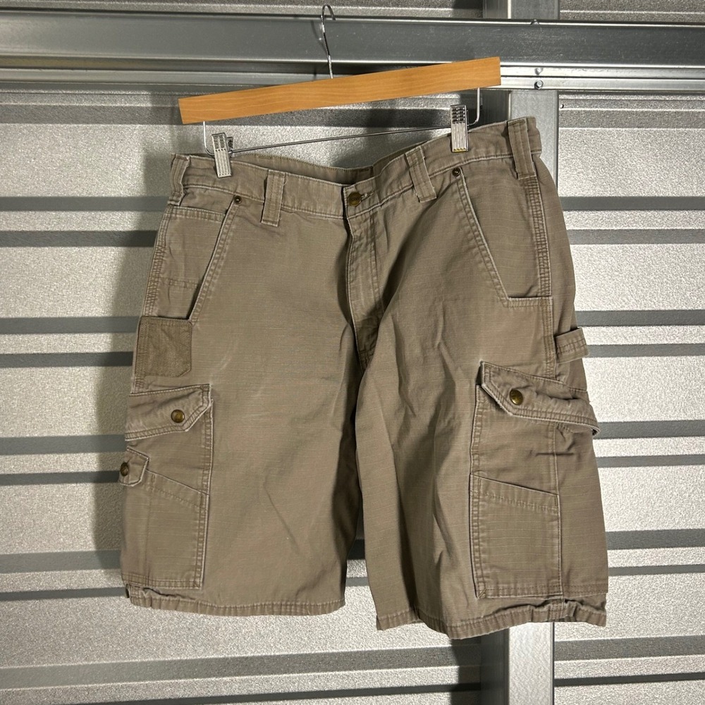 Carhartt Cargo Shorts Mens 38 Tan Ripstop Workwear Gorpcore Utility Relaxed Fit
